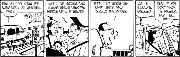 bridge safety, according to Calvin and Hobbes